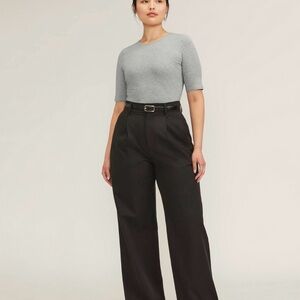 NWT Everlane The Short Sleeve Crew Neck Bodysuit Large Gray